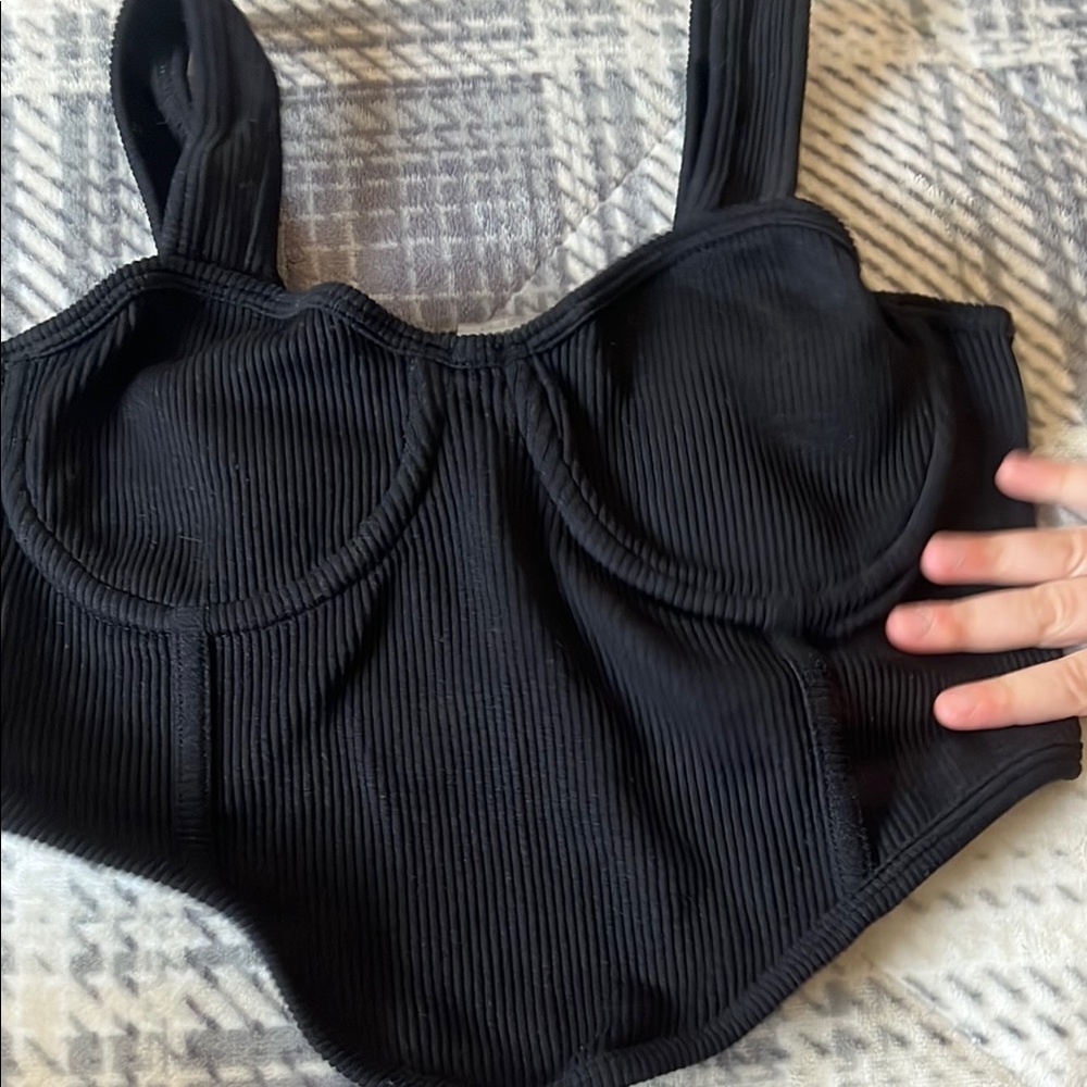 Dynamic Black Ribbed Bustier - Picture 3 of 5